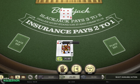 európai blackjack a Vegasino