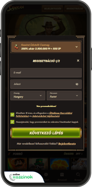 sankra casino regisztrációs folyamat