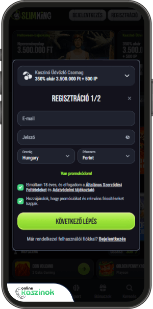 slimking casino regisztrációs folyamat