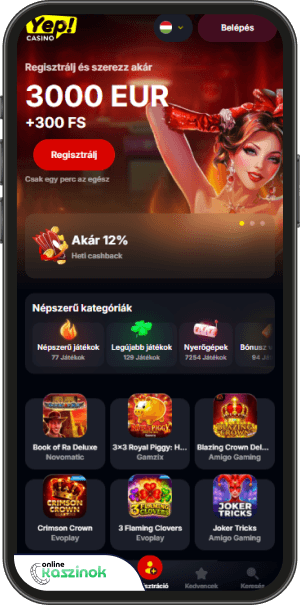 yep casino online nyerőgépek
